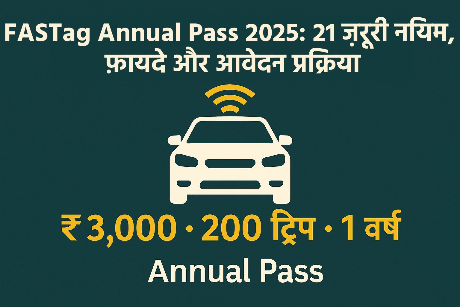FASTag Annual Pass 2025_ 21 ज़रूरी नियम, फ़ायदे और आवेदन प्रक्रिया